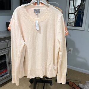 J. Crew Classic Fit Cashmere Cream Crew Neck Sweater
